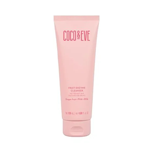 Coco & Eve Fruit Enzyme Cleanser. Water Based Gentle cleanser for Radiant Complexion. Refines Pores, Exfoliates and Moistuizes Skin. BHA, Prebiotic, Papaya Enzyme & Vitamin E 4.06 fl oz