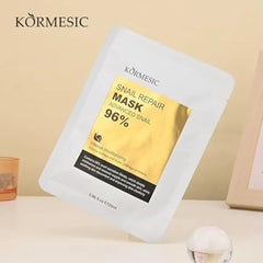 Fowerher Snail Mucin Hydrating Face Mask – Infused with 96% Snail Secretion Filtrate, Hyaluronic Acid & Aloe Vera Extract to Deeply Moisturize, Repair Skin, and Restore a Plump, Youthful Glow- 10Pcs