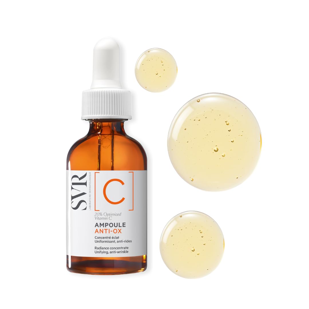 SVR Ampoule Anti-Ox 20% Vitamin C Brightening Serum for Dull, Tired Skin and Uneven Skin-tone, 30 ml