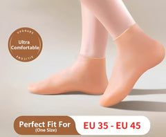 Paratoland 2 Pairs Silicone Socks for Dry Cracked Feet - Silicone Moisturizing Socks for Women - Foot Care Silicone Socks - Spa Gel Socks Foot Care After Pedicure