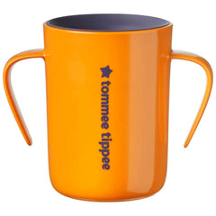 Tommee Tippee 360° Training Cup for Babies with INTELLIVALVE Leak and Shake-Proof Technology and BACSHIELD Antibacterial Technology, 6m+, 200ml, Pack of 1, Orange