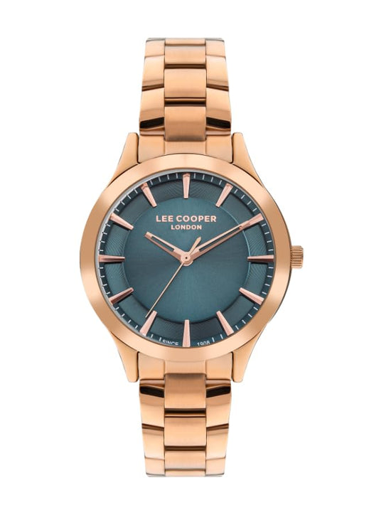 Lee Cooper Women's 2035 Movement Watch, Analog Display and Metal Strap - LC07880.490, Rose Gold