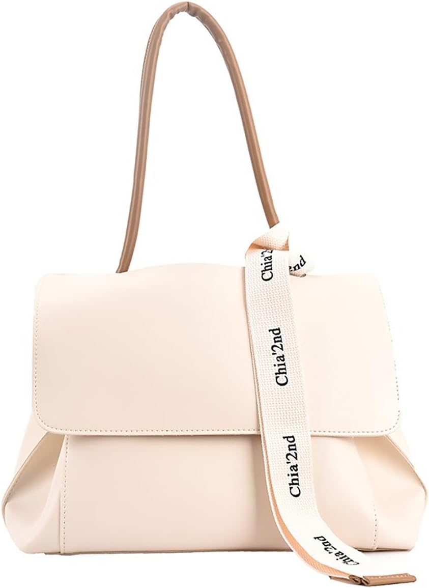 Tote Bags for Women Shoulder Bag Ladies Handbags Soft Faux Leather Tote Bag, Big Capacity Purse for Women - White