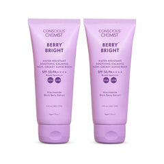 Conscious Chemist® Hybrid Lightweight Gel Sunscreen SPF 50 PA ++++ | With Water Resistant Niacinamide, Black Berry Extract | Non-Greasy, No White-Cast | All Skin Types, Cruelty Free | Pack of 2