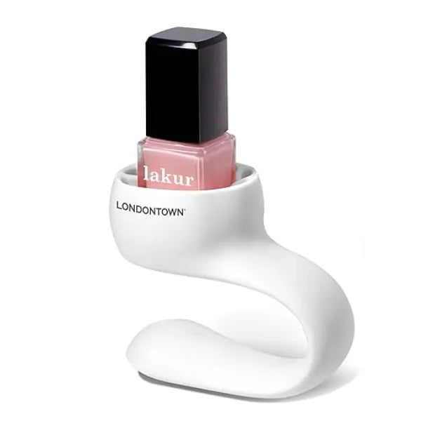 LONDONTOWN Portable Nail Polish Bottle Holder Soft Adjustable Wearable Anti-Spill Grip Fingernail Painting Tool, Manicure and Pedicure Accessory