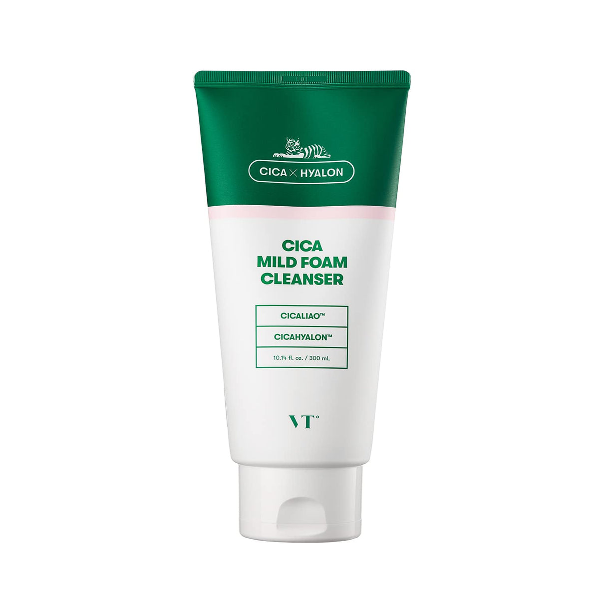 VT Cosmetics Cica Mild Foam Cleanser 10.14 fl. Oz., Gentle Daily Face Wash - Deep Cleansing, Hydrating, Soothing Facial Cleanser with Centella Asiatica Extract, Hyaluronic Acid, Green Propolis Extract