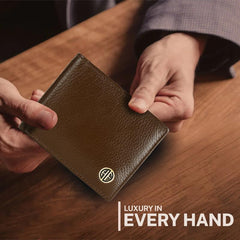 HAMMONDS FLYCATCHER Genuine Leather Wallet for Men, RFID Protected Leather Purse for Men, Money Purse for Men, Bi-Fold Wallet, 4 Card Slots, Coin Pocket, Hidden Pockets - Brushwood