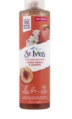 St. Ives Exfoliating Body Wash, Refreshing Peach & Jasmine Scent, Made with 100% Botanical Cleansers and Natural Extracts, 650ml