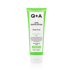 Q+A AHA Exfoliating Body Scrub, Combination of AHA Lactic Acid and Glycolic Acid in conjunction with Physical Peels Improves Skin Texture, 250 ml
