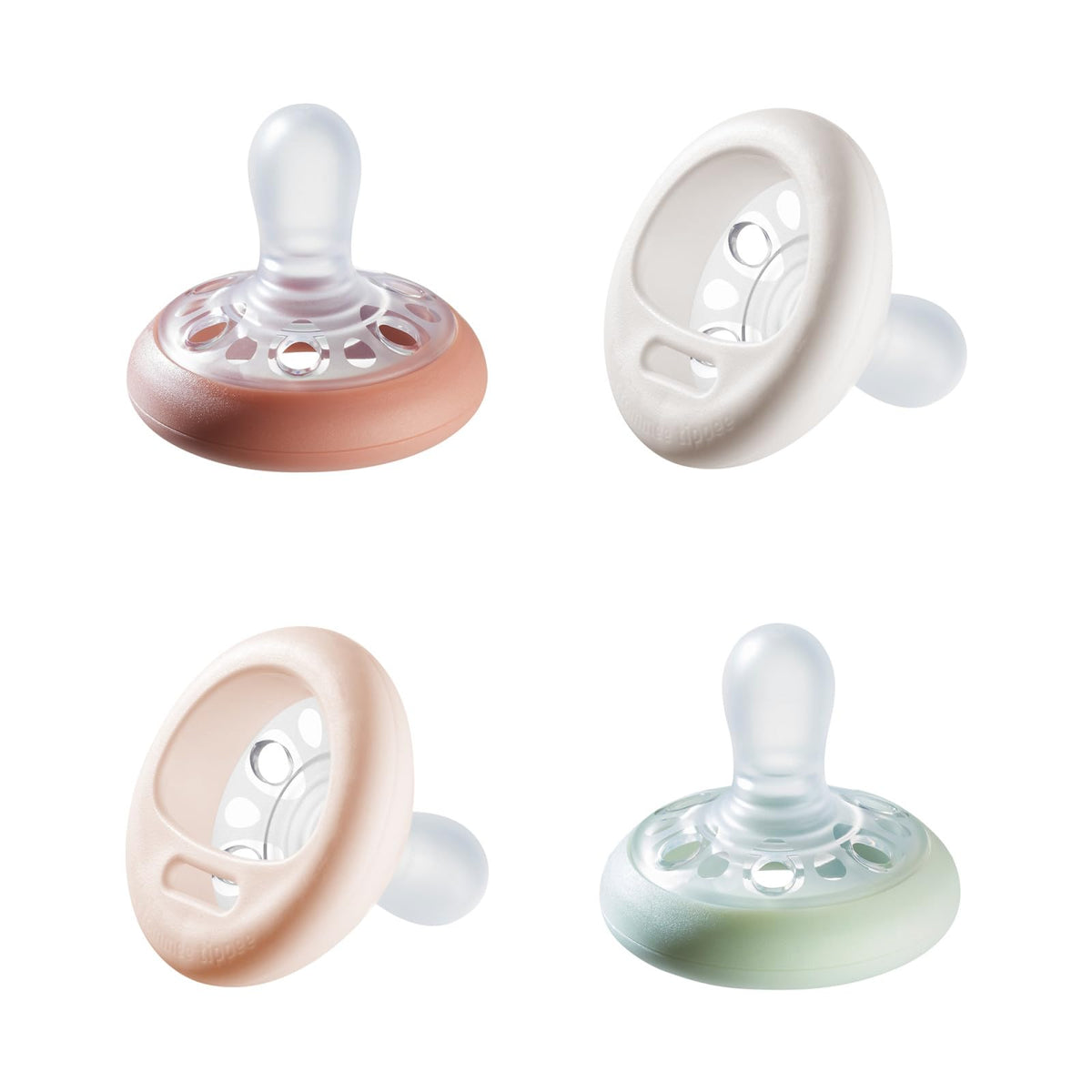 Tommee Tippee Breast-Like Soother, Skin-Like Texture, Symmetrical Orthodontic Design, BPA-Free, 0-6m, Pack of 4 Dummies