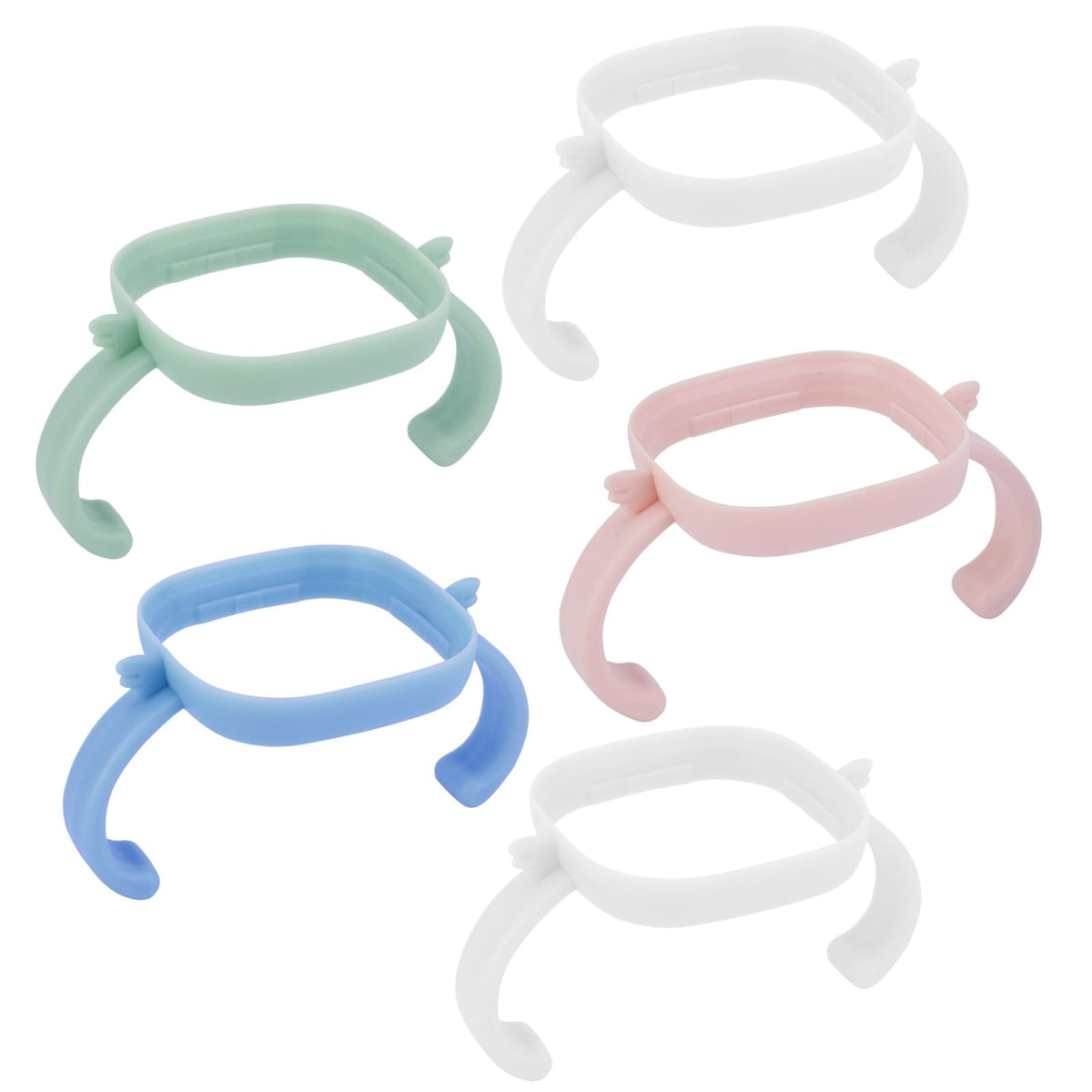 5 Packs Baby Feeding Nursing Bottle Holder, Baby Feeding Care Bottle Holder, Easy Grip Plastic Handle, Wide Neck Bottle Handle for Hegen Square Milk Bottle