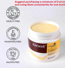 Collagen Hair Treatment Deep Repair Conditioning Argan Oil Collagen Hair Mask Essence for Dry Damaged Hair All Hair Types 16.90 oz 500ml
