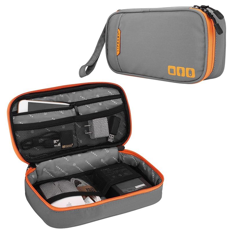 Liumrlte Travel Carry Bag, Electronics Organizer Double Layer Travel Cable Storage Bag Electronic Accessories Organizer for Cables, SD Cards, Power Bank and More