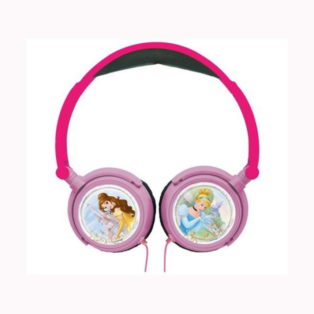 Lexibook Disney Princess Stereo Headphones, Safe for Kids, Foldable and Adjustable, Pink/Black