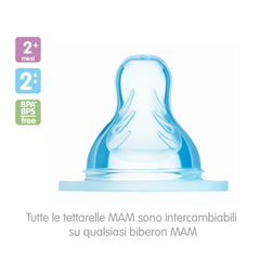 Mam - Set of 2 teats size 2 (medium flow), silicone, 2+ months