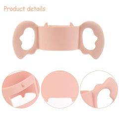 Parlberd 4 Pack Baby Bottle Handle, 100% Silicone Baby Bottle Handles, Outer Diameter 3.5-5cm for Bottle (Green, Pink)