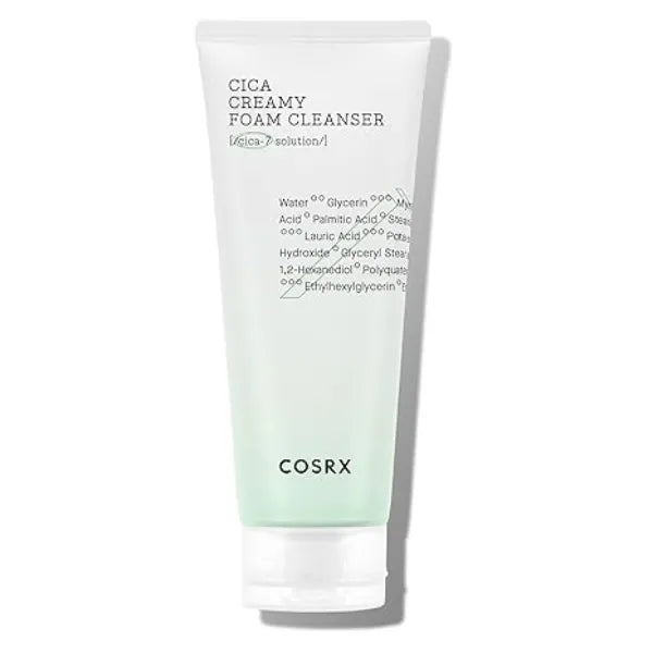 COSRX Pure Fit Cica Creamy Foam Cleanser, 5.07 fl oz / 150ml Mild Cleanser for Sensitive Skin 91% Naturally Derived Centella Complex Paraben Free, Korean Skin Care
