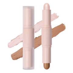NALACAL 2 Color Dual Cream Contour Stick, Highlight & Contour Bronzer Stick, Long Lasting & Waterproof Contour Sticks Kit for Light Skin Face Makeup