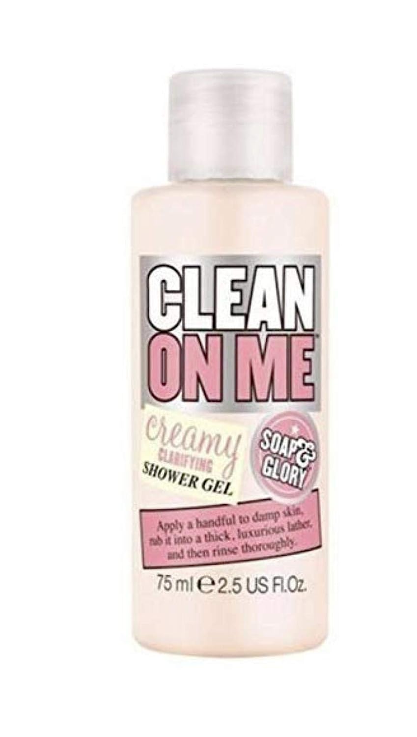 Soap & Glory Original Pink Clean On Me Body Wash - Rich, Creamy Shower Soap with Built-In Body Lotion for Maximum Hydration - Bergamot & Rose Scented Moisturizing Body Wash - 75ml