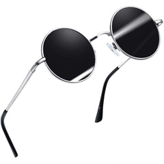 Joopin Round Polarized Sunglasses for Men Women, UV Protection Sun Glasses Small Circle Hippie Lennon Shades Sunglasses