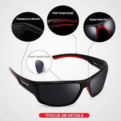 PUKCLAR Polarized Sports Sunglasses for Men Women Driving Sunglasses Cycling Running Fishing Goggles Unbreakable Frame