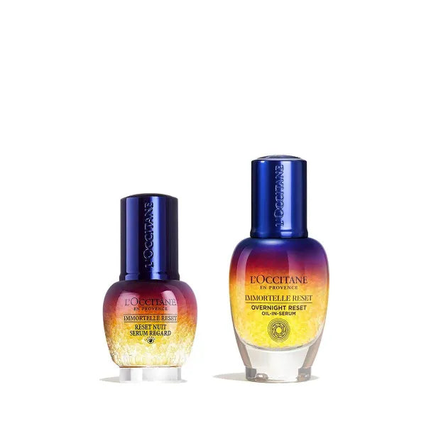 L’Occitane The Perfect Reset Duo – Immortelle Overnight Reset Oil-in-Serum + Eye Serum