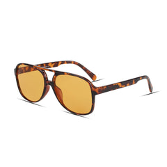 Freckles Mark Vintage Retro 70s Sunglasses for Women Men Classic Large Squared Aviator Frame UV400 Trendy Orange Glasses