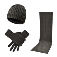 Cybrixus Winter Hat Scarf Glove Set, 3 in 1 Wool Hat Gloves & Scarf Winter Set, Women Winter Hats 3-Piece Warmer Set,Men Womens Ski Cap Touch Screen Mittens Suit Couples Matching Hats for Men Women - Grey