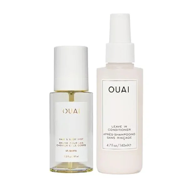 OUAI Hair & Body Bundle Includes Hair & Body Mist and Leave In Conditioner to Fight Frizz, Hydrate, and Detangle Hair of All Types 2 Piece Bundle