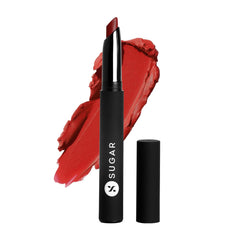 SUGAR Cosmetics Matte Attack Transferproof Lipstick - 02 Red Zeppelin (Chilli Red), Red, 2 g Moisturiser, Long Lasting, Matte Finish