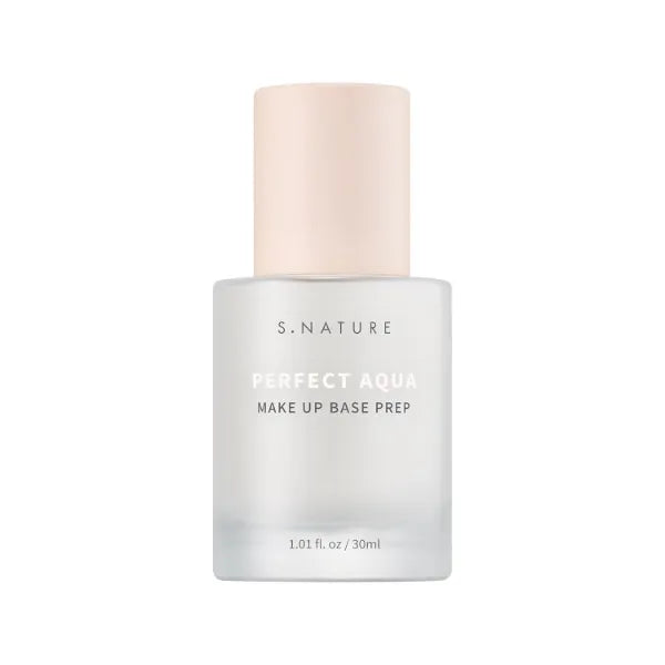 S.NATURE PERFECT AQUA MAKE UP BASE PREP 30MLㅣSerum Texture & Hydrating Face Primer, Korean Primer, Vegan, Skin Flawless and Glowing without Clogging Pores, 24 hours Long Lasting ㅣ1.01 Fl Oz