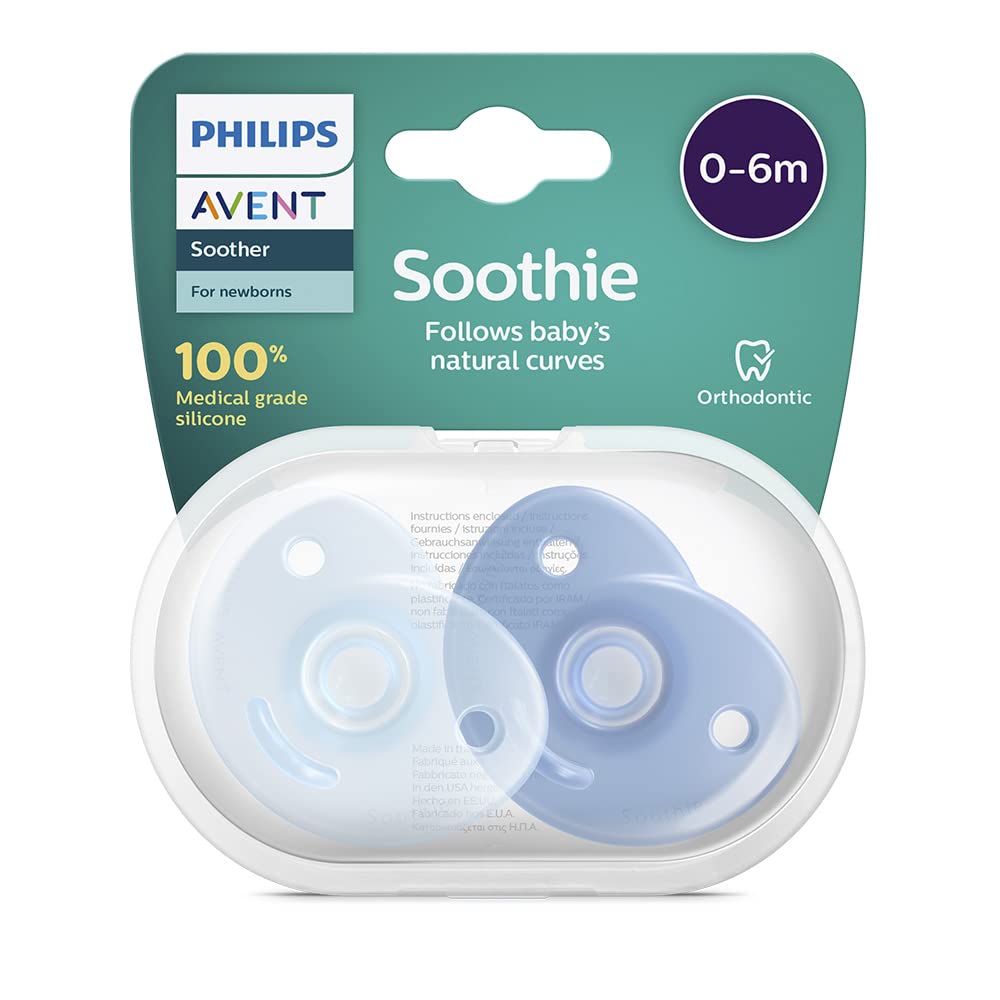 AVENT Philips SCF099/21 Soothie 0-6 Months, Double Pack, Green/Blue