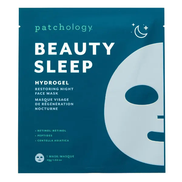 Patchology Hydrogel Face Mask with Retinol and Peptides Beauty Sleep - Gel Face Mask for women and men to reduce fine lines, and hydrate skin - 1 count