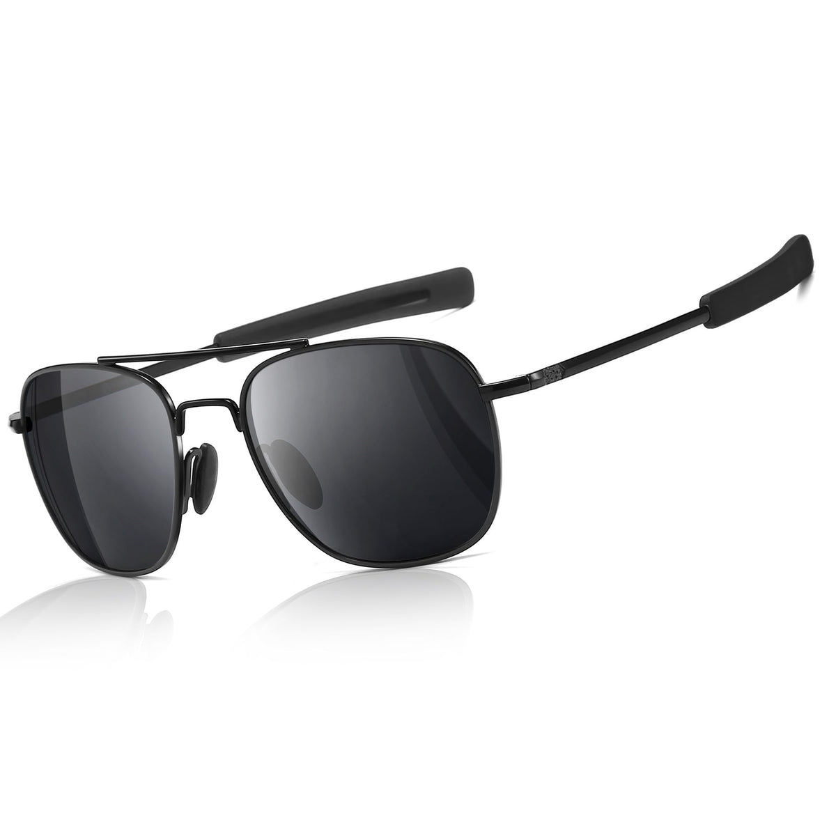 SUNGAIT Men's Military Style Polarized Pilot Aviator Sunglasses Bayonet Temples