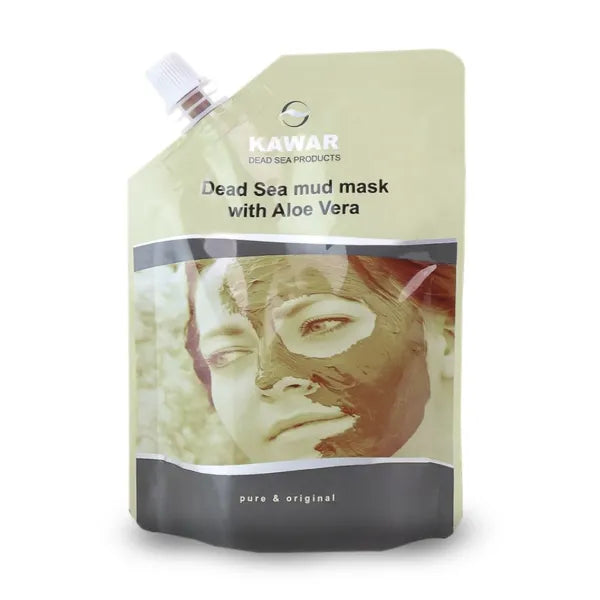 KAWAR Dead Sea Mud Mask with Aloe Vera for Face and Body - Spa Quality Pore Reducer for Acne, Blackheads & Oily Skin, Natural Vegan Skincare for Women, Men - Tightens & Exfoliate - 8.8 oz