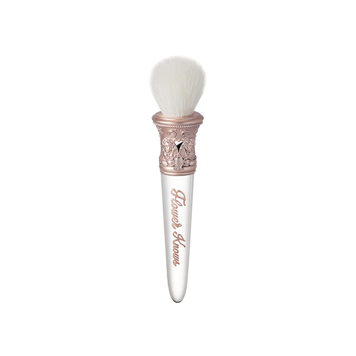 Flower Knows Little Angel Blush Brush - Premium Makeup Brush for Liquid, Cream, Powder - Buffing, Blending, Face - Soft Synthetic Bristles (Crystal)
