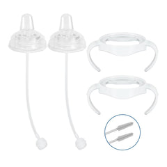 ROPOSY Sippy Cup Soft Spout Conversion Kit for Philips Avent Natural Baby Bottle, Bottle Handles and Weighted Straw - 4 Pack