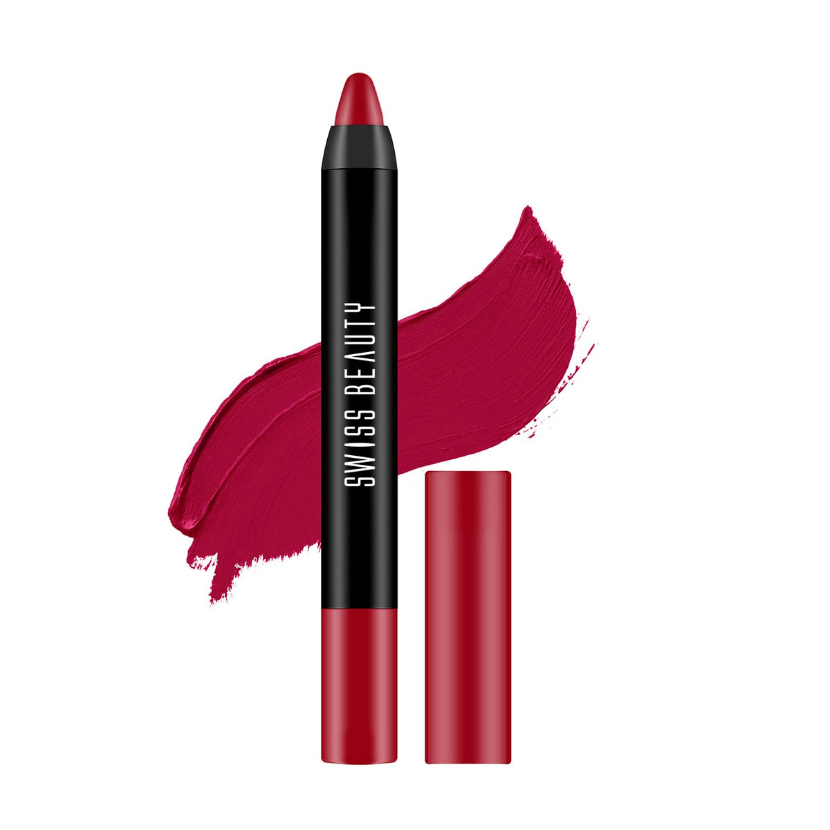 Swiss Beauty Non Transfer Matte Crayon Lipstick - (Pink Rose, 3.5g)