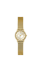 Guess Ladies 28mm Watch - Gold Tone Bracelet White Dial Gold Tone Case