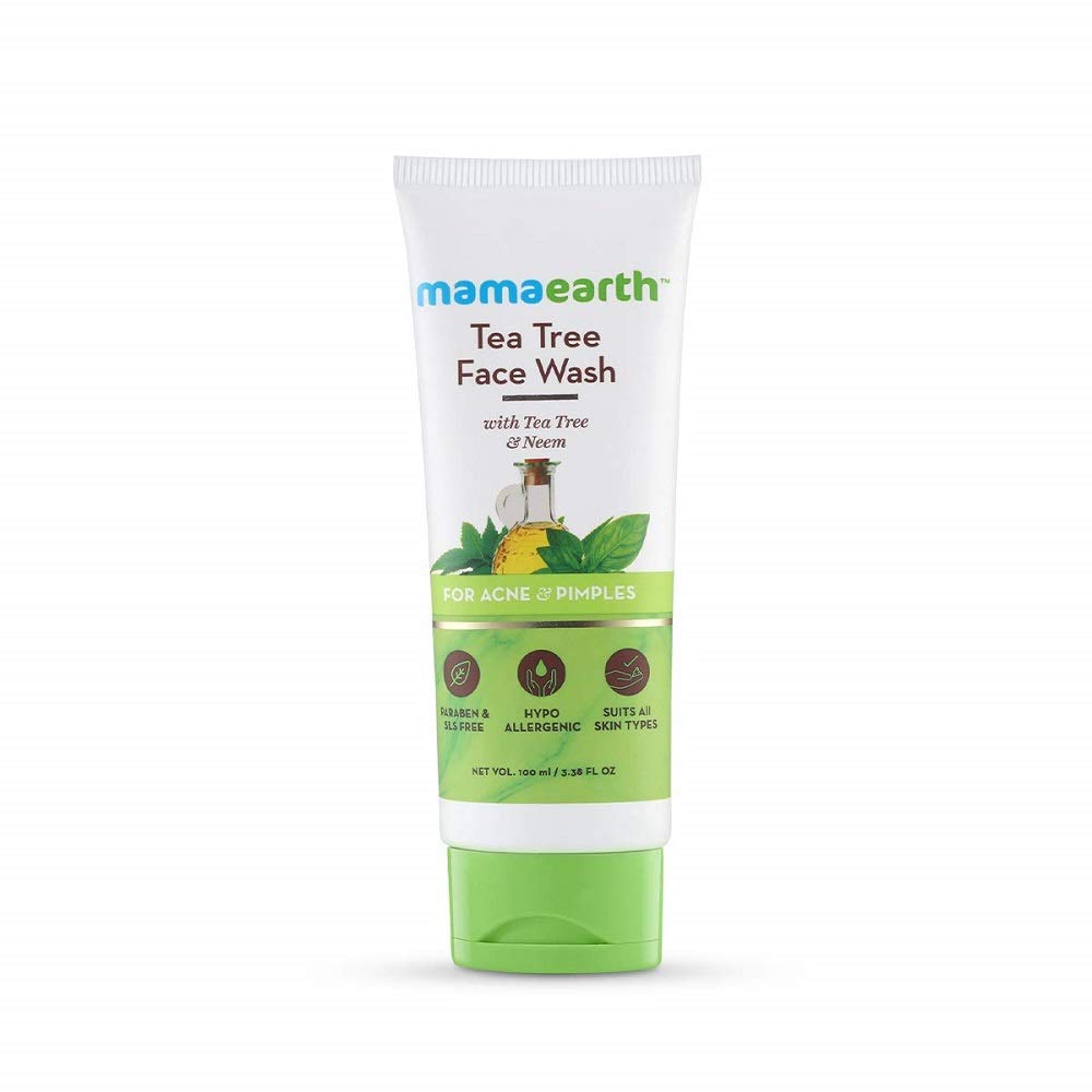 Mamaearth Tea Tree Natural Face Wash for Acne & Pimples Wash 100 ml - For Normal & Dry Skin