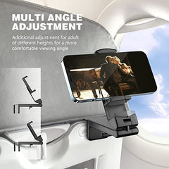 Mirfa, Universal Airplane in Flight Phone Mount. Handsfree Phone Holder for Desk with Multi-Directional Dual 360 Degree Rotation. Pocket Size Travel Essential Accessory for Flying.