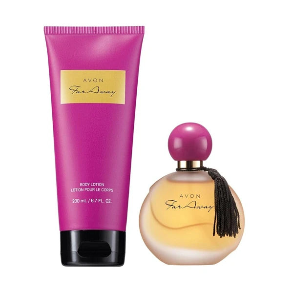 AVON Far Away Fragrance & Body Care Set – Eau de Parfum Spray 1.7 fl oz + Liberating Perfumed Body Lotion