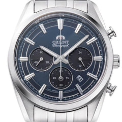 Orient Stretto Solar Chronograph 43mm Navy Blue Dial Steel Strap Men’s Watch RA-TX0303L10B Should say- Orient Stretto Solar Chronograph 40mm Navy Blue Dial Steel Strap Men’s Watch RA-TX0303L10B