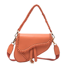 PURFANREE Women Trendy Saddle Shoulder Bag Clutch Purse Underarm Handbag Satchel HandBag Crossbody Bag - Orange