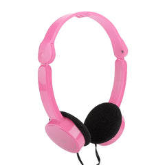 Sorandy Foldable Wired Stereo Headset Children Headphone 3.6ft Long Cord, 3.5mm Pin with Microphone for Children Teens Boys Girls Smartphones School Travel Plane Tablet (Pink)
