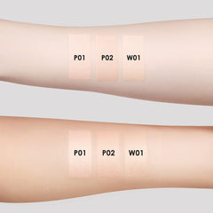 Carslan Sheer Liquid Foundation With Hydrating Serum, 24H Long-Lasting Moisturization, Medium Full Coverage, Anti-Aging, Build Dewy Health Skin, P01 Fair Porcelain, 1 FlOz