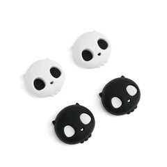 GeekShare Cute Silicone Joycon Thumb Grip Caps, Joystick Cover Compatible with Nintendo Switch/OLED/Switch Lite,4PCS - Skull (White)