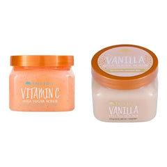 Tree Hut Vitamin C and Vanilla Shea Sugar Body Scrubs, Both , Ultra Hydrating and Exfoliating 18 oz