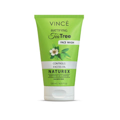 Vince Tea Tree Face Wash – Antibacterial Properties – Clears Acne, Controls Oil, Removes Blemishes, and Purifies Skin – Deep Cleansing for Fresh, Glowing Skin – Sulfate-Free, 120ml