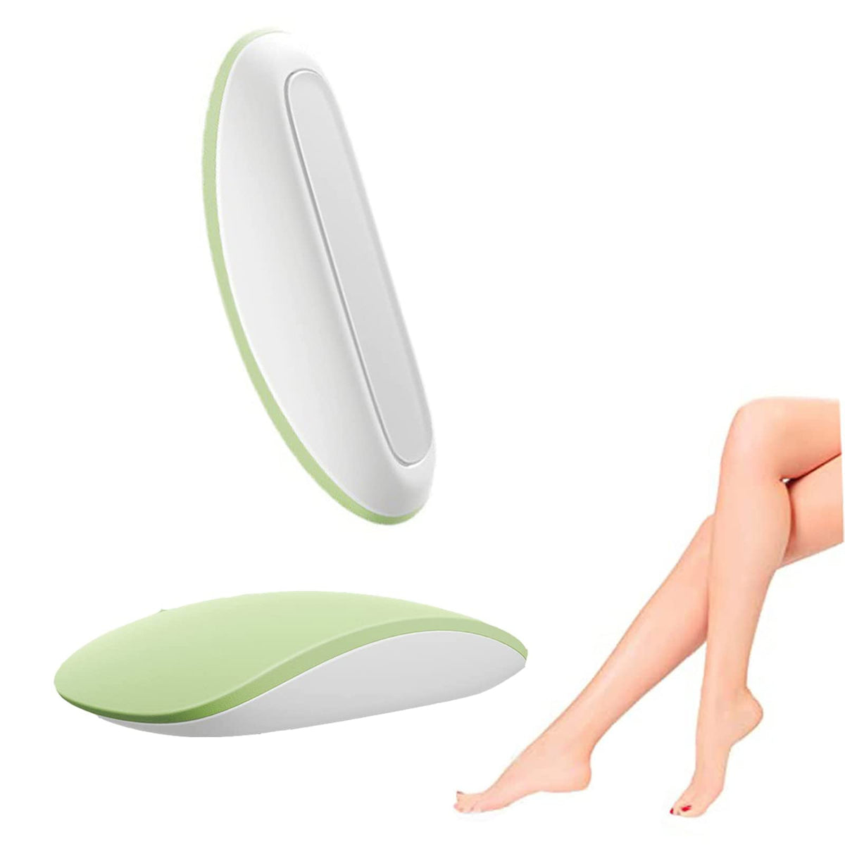 MAKINGTEC Crystal Hair Eraser Manual Hair Polisher Epilator, Magic Manual Razor Convenient Gentle Exfoliator Epilator Washable Arm Legs Painless Physical Glass Hair Eraser Hair Removal Tool (Green)